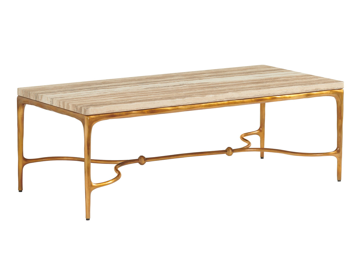 Silverado - Menlo Park Rectangular Cocktail Table With Stone Top - Yellow