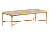 Silverado - Menlo Park Rectangular Cocktail Table With Stone Top - Yellow