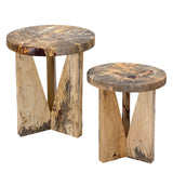 Nadette - Natural Nesting Tables, Set Of 2 - Light Brown