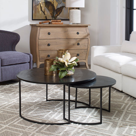 Barnette - Modern Nesting Coffee Tables, Set Of 2 - Black