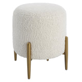 Arles - Shearling Brass Ottoman - Beige