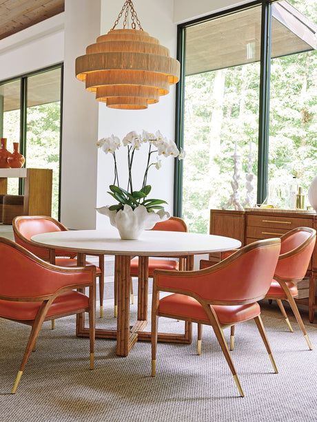 Palm Desert - Woodard Marble Top Dining Table - Dark Brown