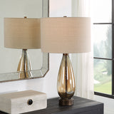 Baltic - Teardrop Glass Table Lamp - Dark Brown