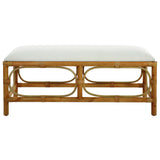 Laguna - Fabric Rattan Bench - White