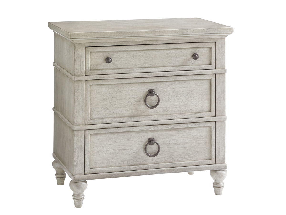 Oyster Bay - Cedarhurst Nightstand - Pearl Silver