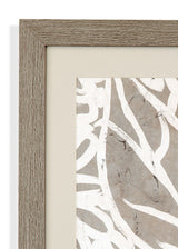 Mudcloth Foliage II - Framed Print - Light Brown