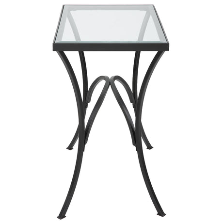 Alayna - Metal & Glass End Table - Black