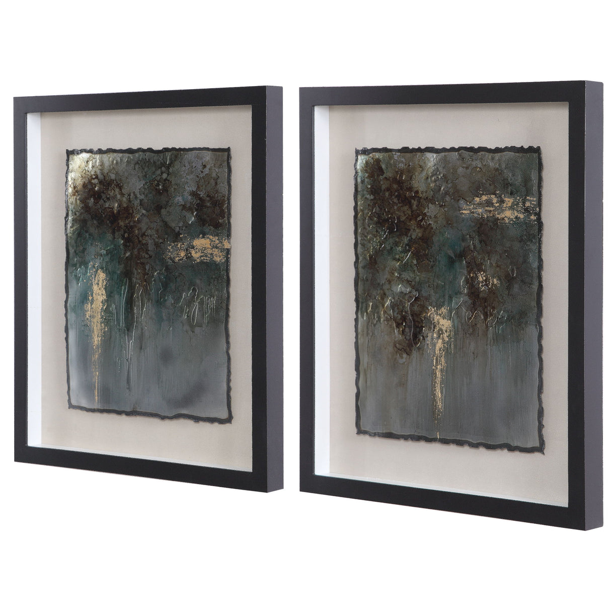 Rustic Patina - Framed Prints, Set Of 2 - Black