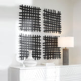 Gridlines - Iron Wall Decor - Black