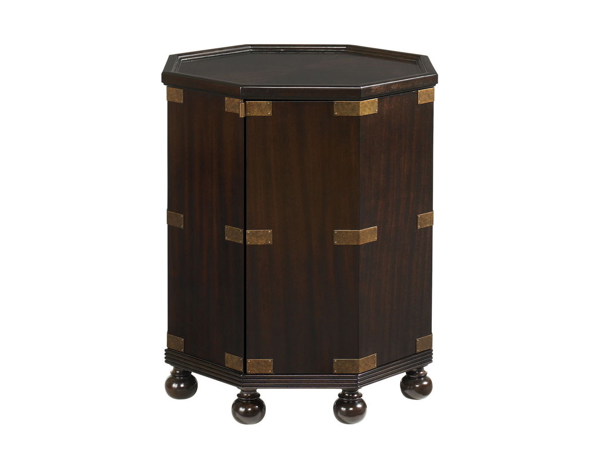 Royal Kahala - Pacific Campaign Accent Table - Dark Brown