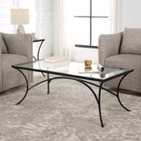 Alayna - Metal & Glass Coffee Table - Black