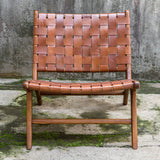 Plait - Woven Leather Accent Chair - Light Brown