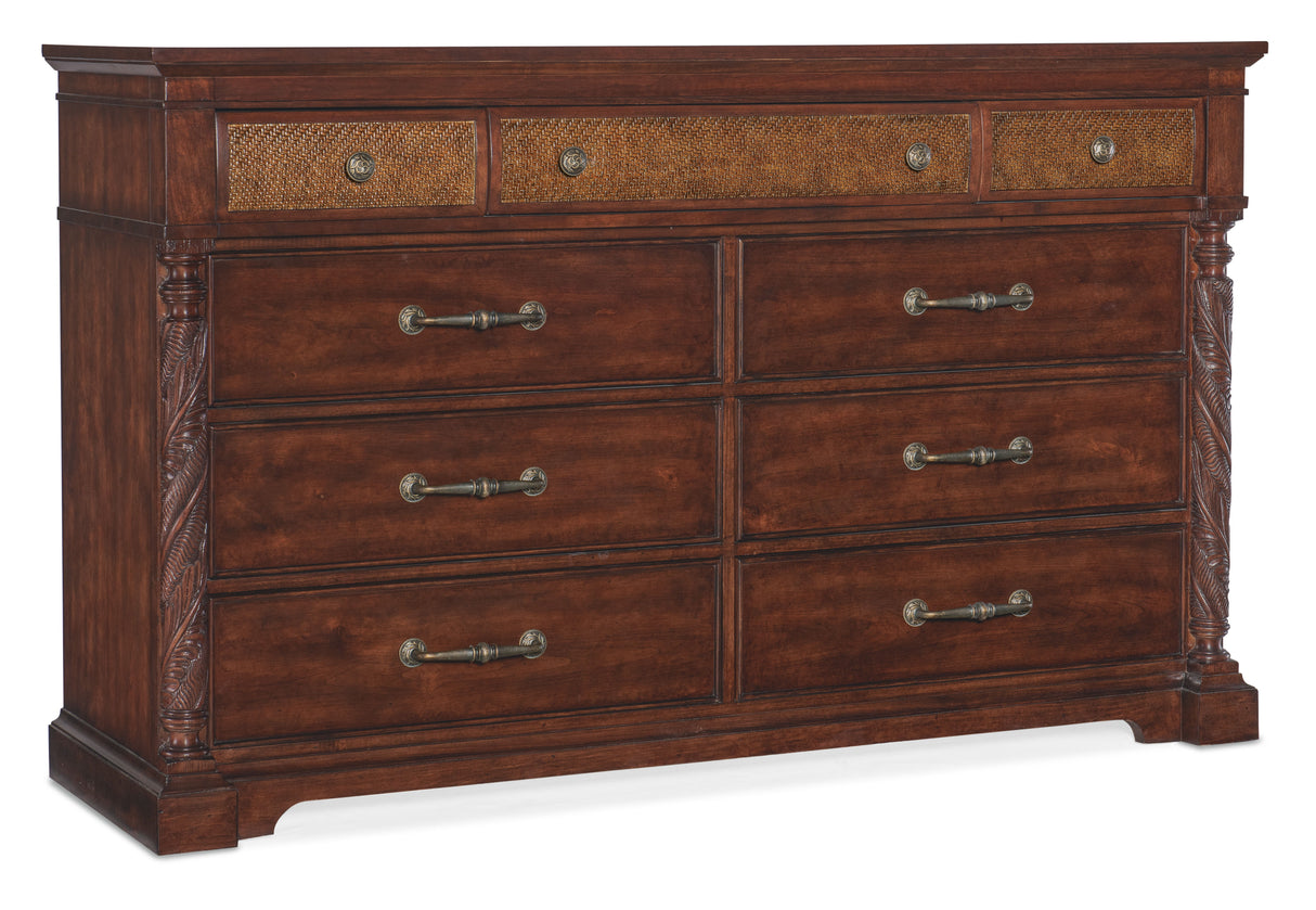 Charleston - Nine-Drawer Dresser - Dark Brown