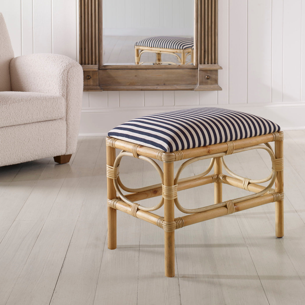 Laguna - Small Striped Bench - Light Brown