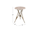 Leila - Accent Table - Antique Brass/Italian Marble