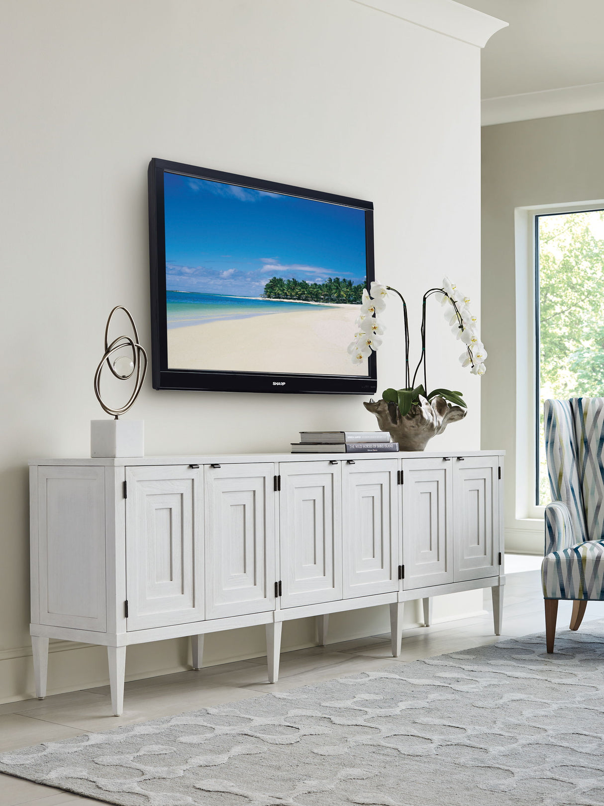 Sanibel - Clearwater Long Media Console - White