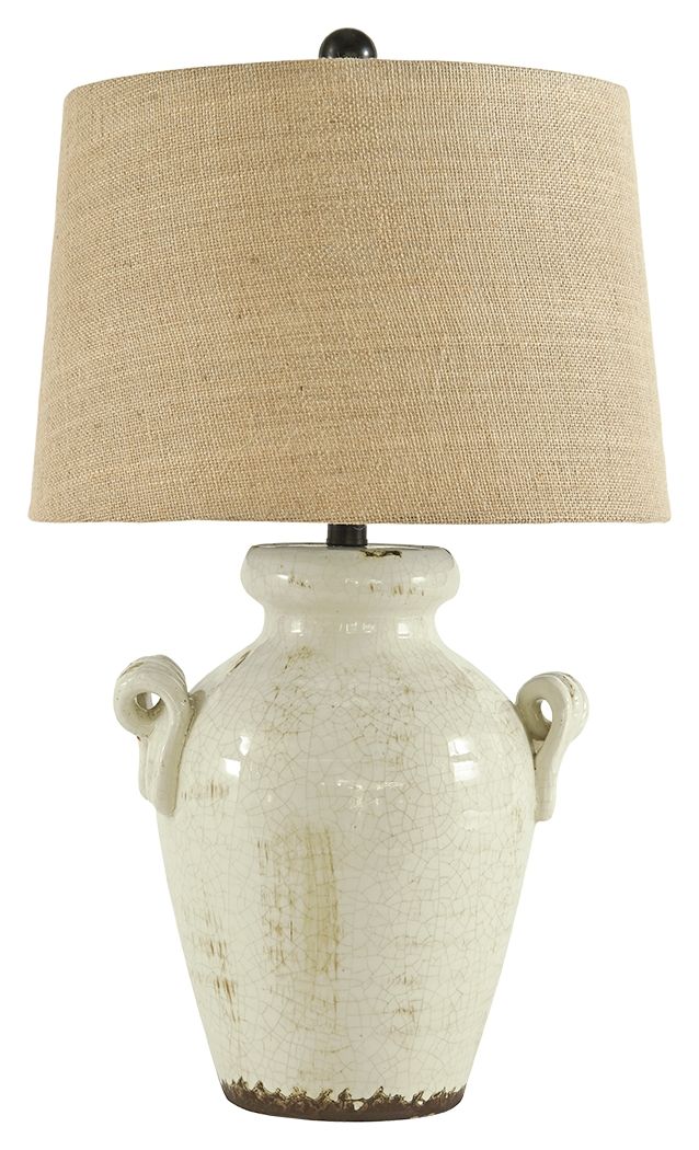 Emelda - Cream - Ceramic Table Lamp