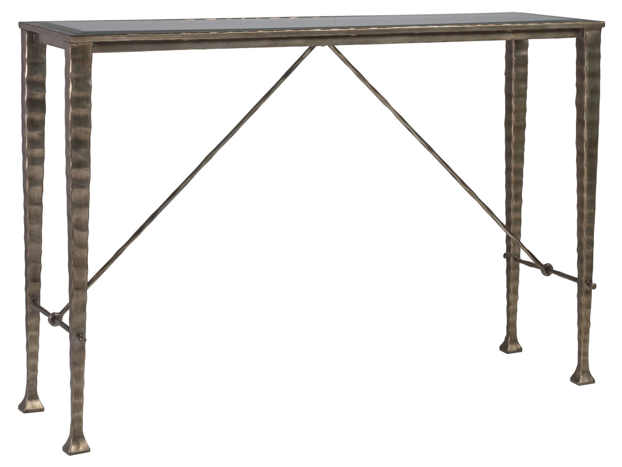 Signature Designs - Cortona Console With Glass Top - Dark Gray