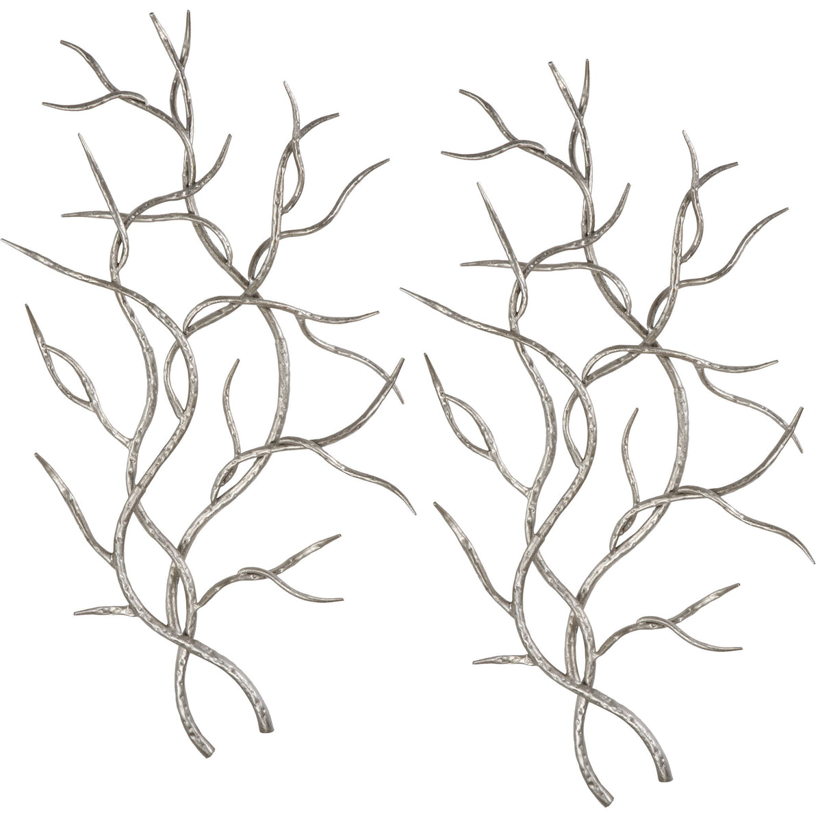 Silver Branches - Wall Art, Set Of 2 - Pearl Silver