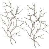 Silver Branches - Wall Art, Set Of 2 - Pearl Silver