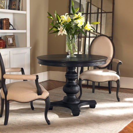 Brynmore - Wood Grain Round Table - Black