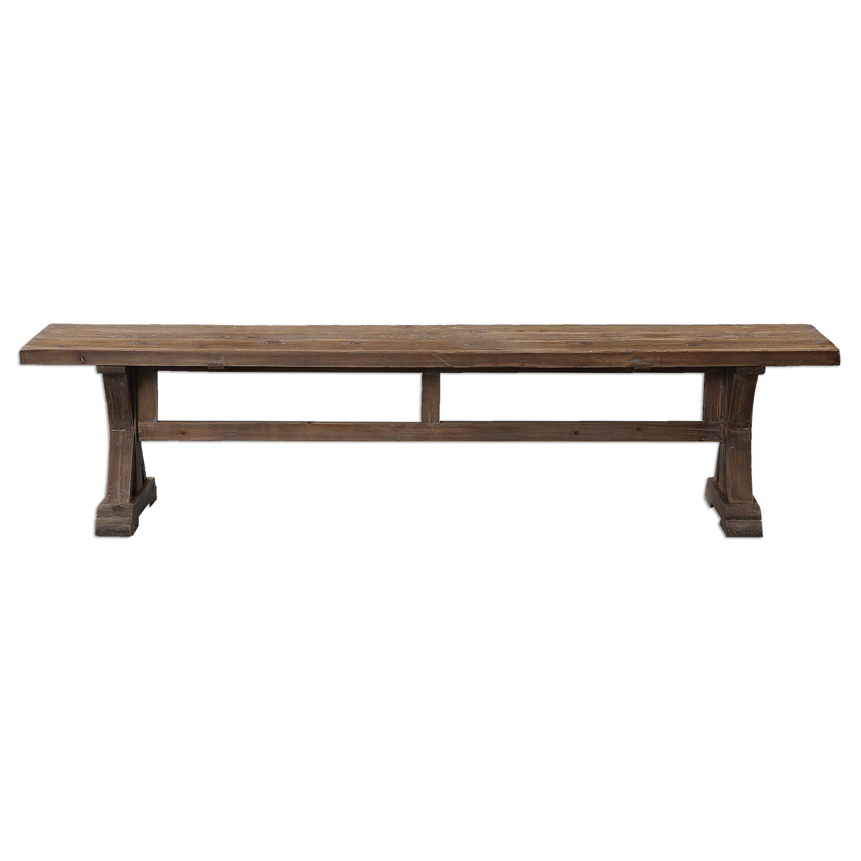 Stratford - Salvaged Wood Bench - Brown, Dark