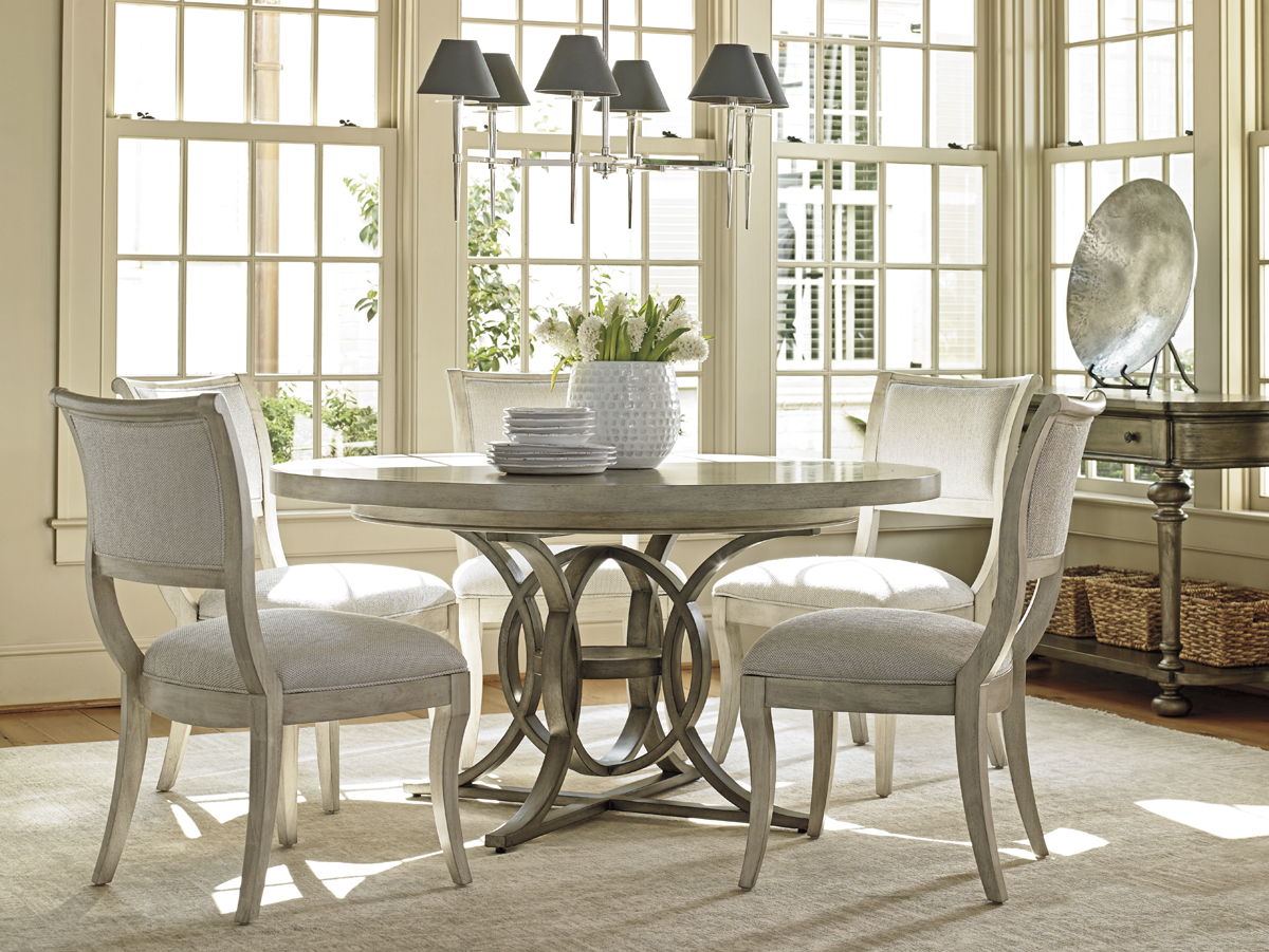 Oyster Bay - Calerton Round Dining Table - Pearl Silver