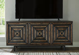 Fair Ridge - Distressed Black - Accent Cabinet