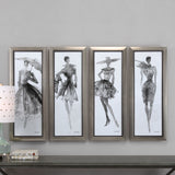 Fashion Sketchbook - Art, Set Of 4 - Black