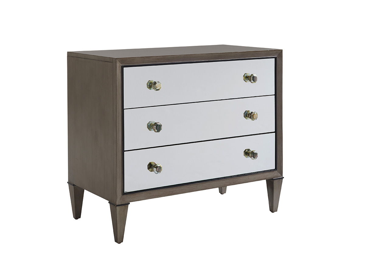 Ariana - Divonne Mirrored Nightstand - Dark Brown