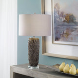 Nettle - Textured Table Lamp - Gray, Dark