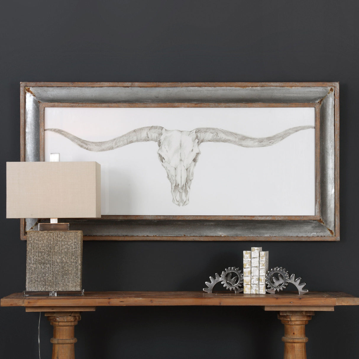 Western Skull Mount - Print - Pearl Silver