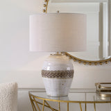 Poul - Crackled Table Lamp - Pearl Silver