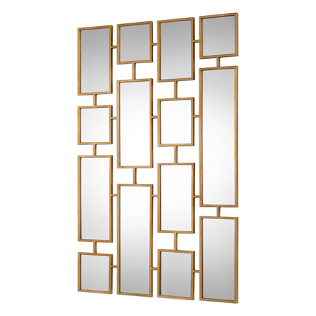 Kennon - Forged Rectangles Mirror - Gold