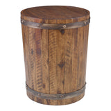 Ceylon - Wine Barrel Side Table - Brown, Dark