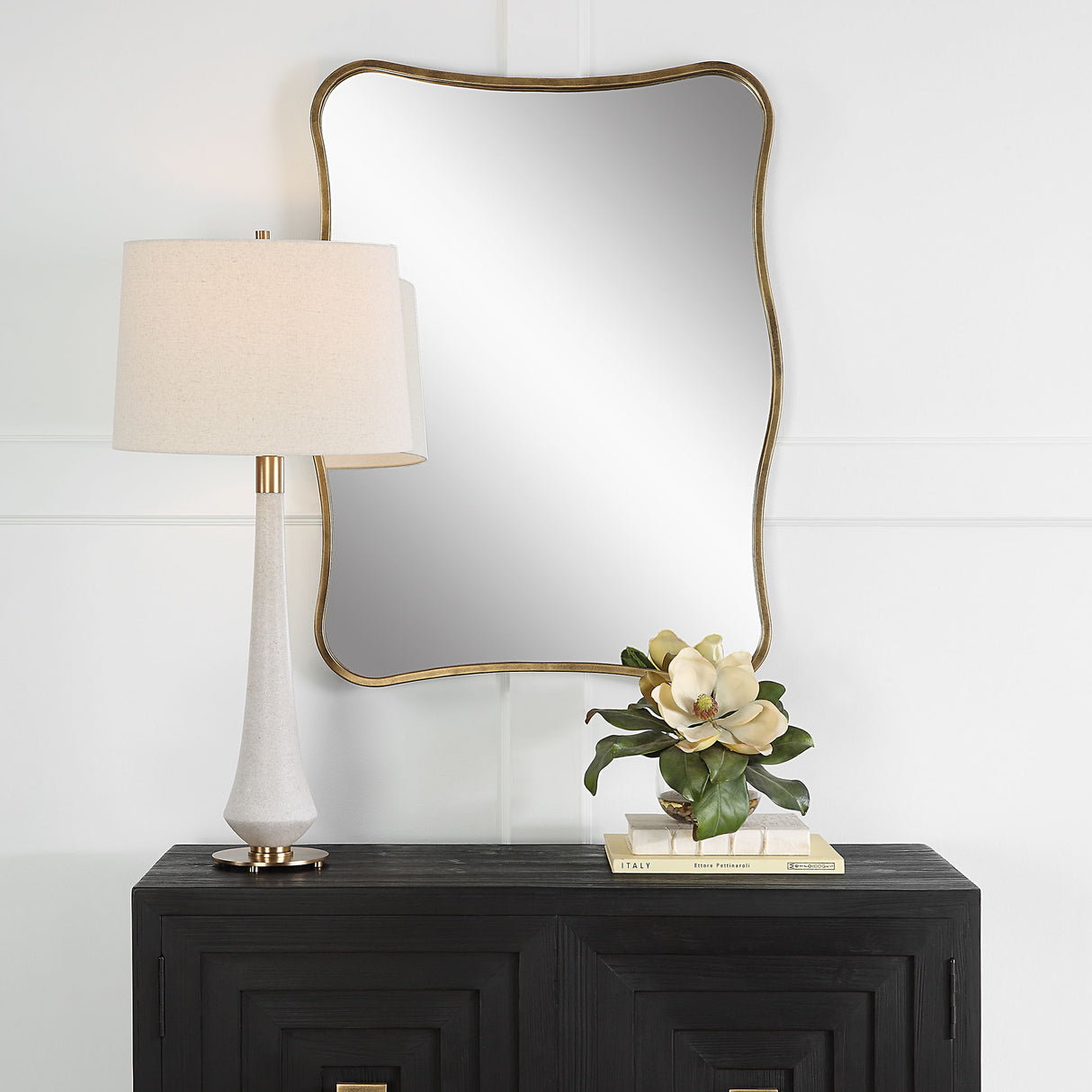 Pavia - Curvy Vanity Mirror - Gold