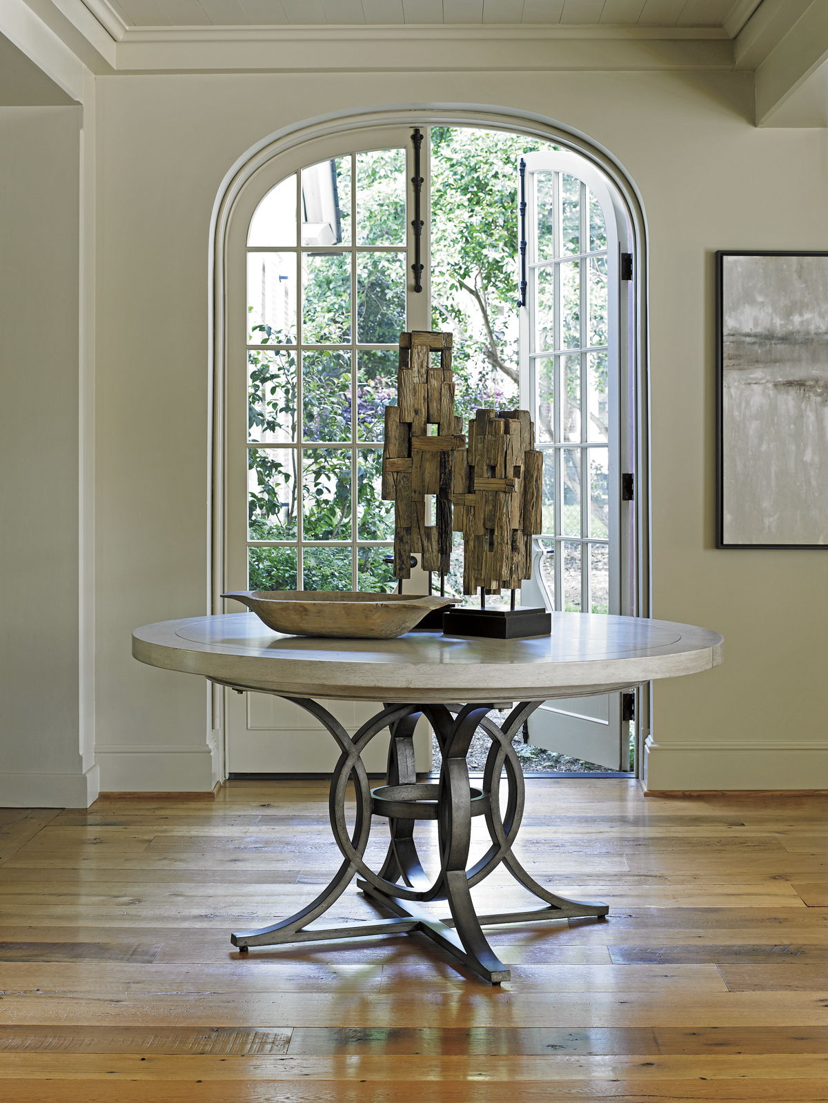 Oyster Bay - Calerton Round Dining Table - Pearl Silver