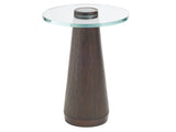 Park City - Apex Glass Top Accent Table - Dark Brown