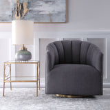 Cuthbert - Modern Swivel Chair - Gray, Dark