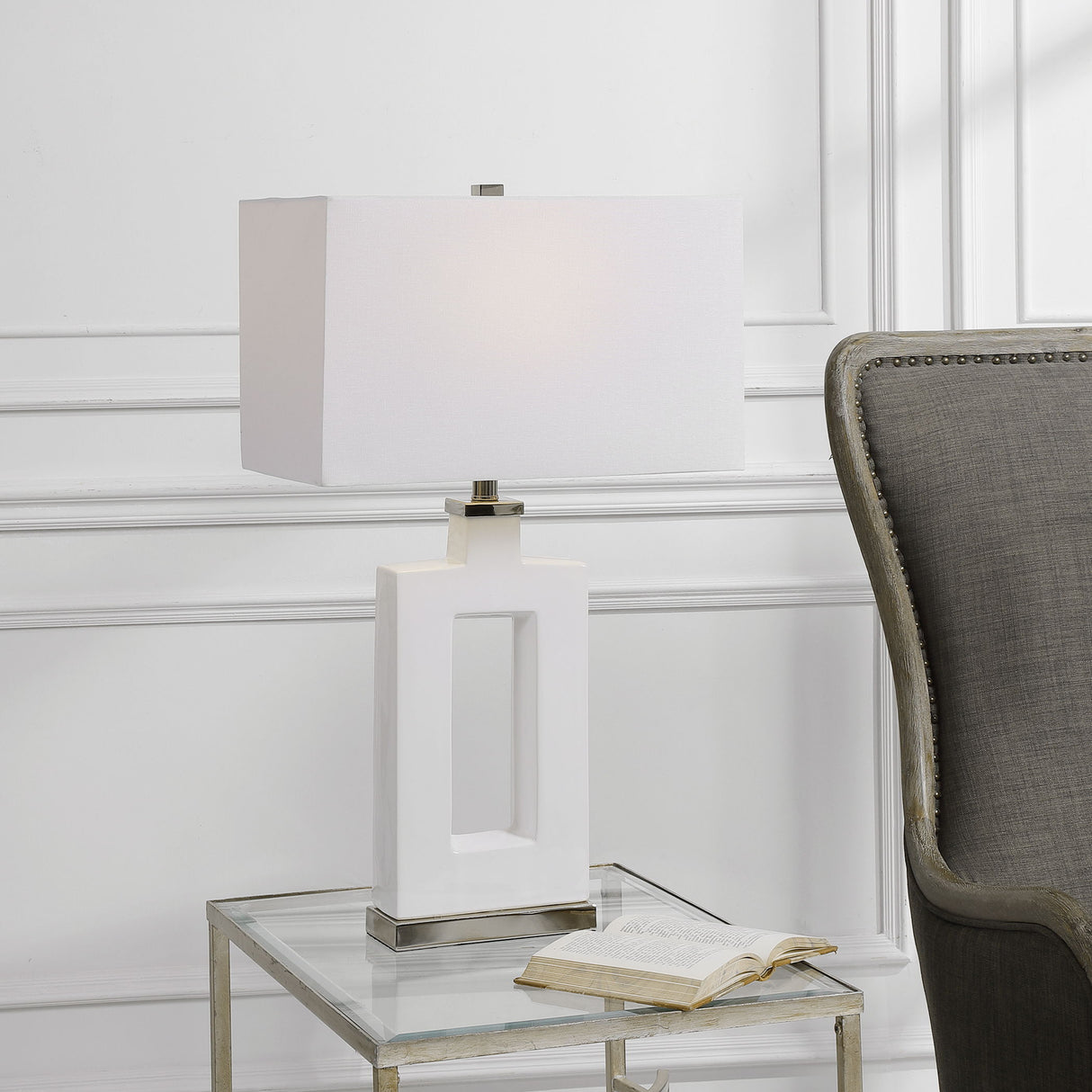 Entry - Modern Table Lamp - White