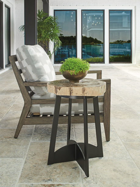 Alfresco Living - Petrified Wood Table - Dark Brown