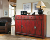 58" Asian Cabinet - Red