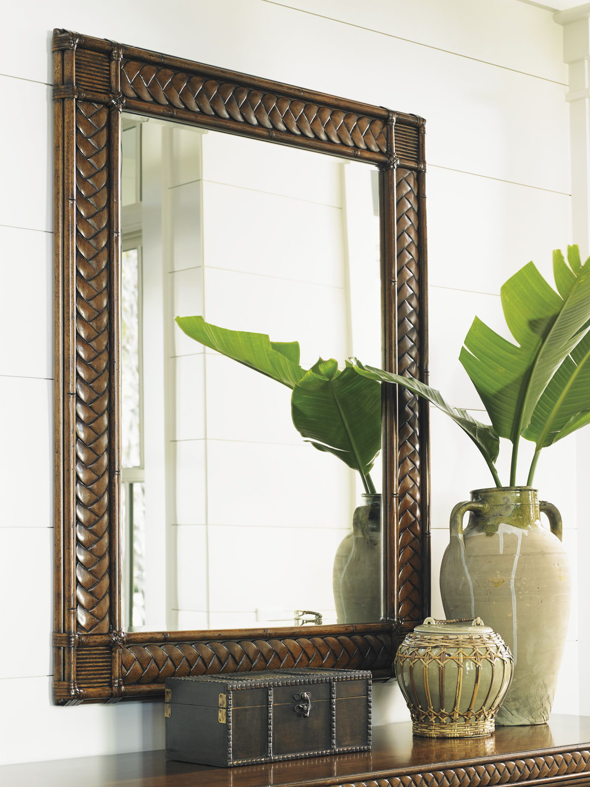 Bali Hai - Sunrise Landscape Mirror - Dark Brown