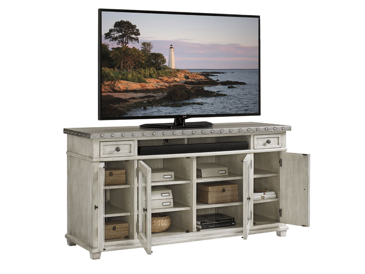 Oyster Bay - Shadow Valley Media Console - Pearl Silver