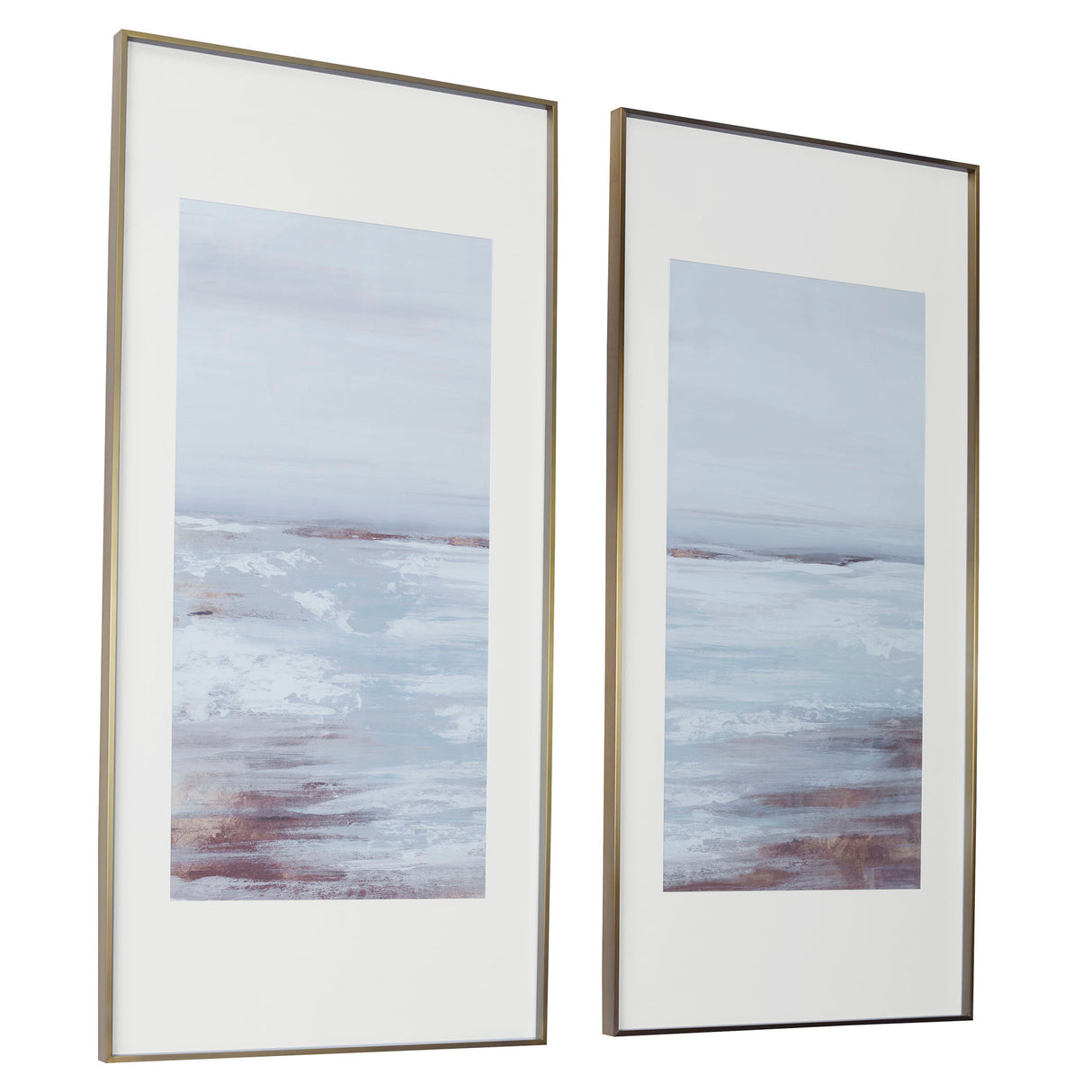 Coastline - Framed Prints, Set Of 2 - Light Brown