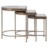 India - Nesting Tables, Set Of 3 - Light Brown & Black