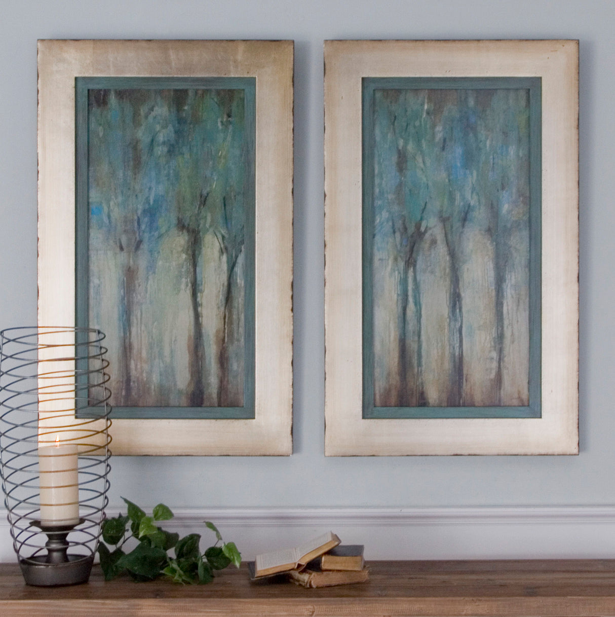 Whispering Wind - Framed Art, Set Of 2 - Blue