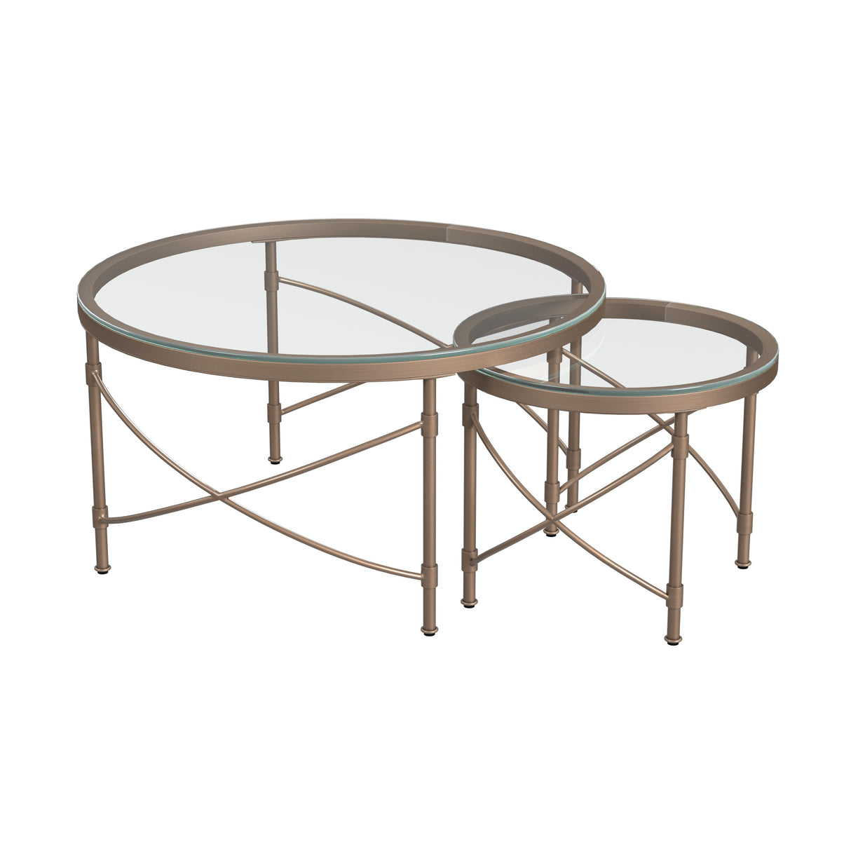 Harrison - Round Nesting Cocktail Table - Gold