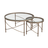 Harrison - Round Nesting Cocktail Table - Gold