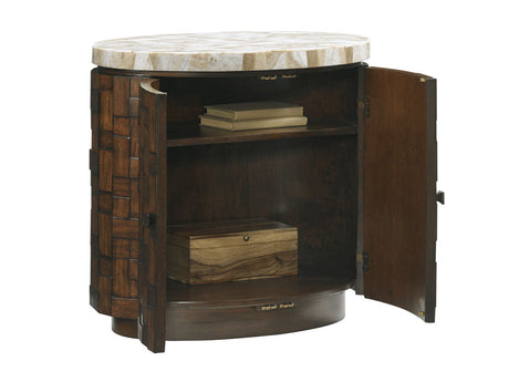 Island Fusion - Banyan Oval Accent Table - Dark Brown